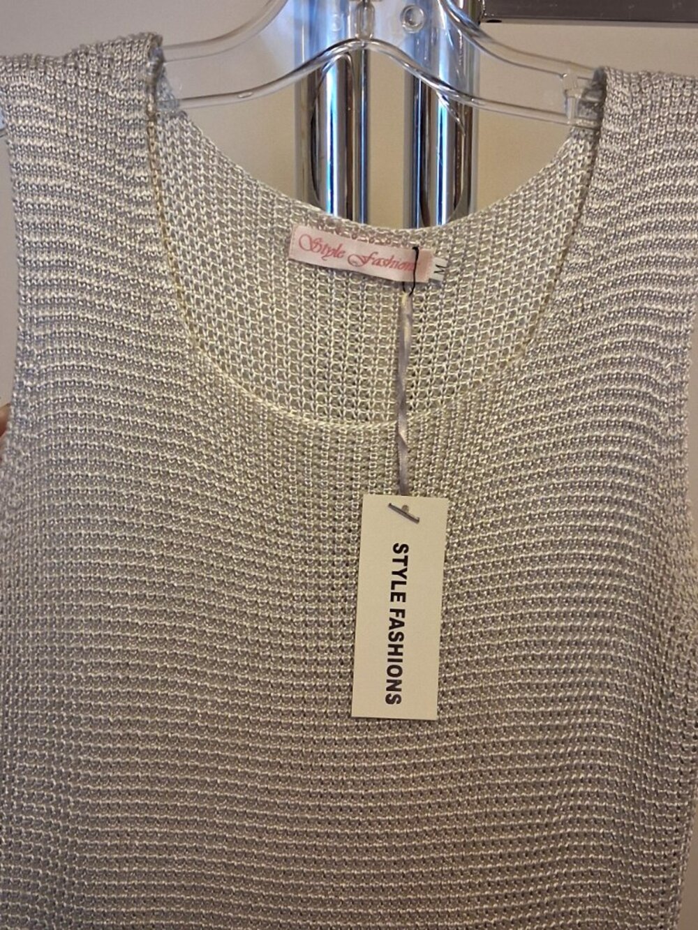 High Quality Summer Knitwear Tank Top Stretchy Silver Camisole 14 - Picture 7 of 10